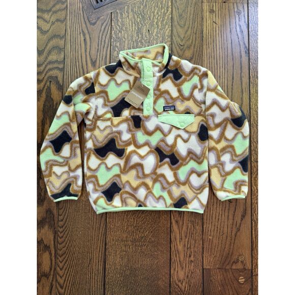 Patagonia Kids Lightweight Synchilla Snap-T Pullover Small Current Medium 10 NWT